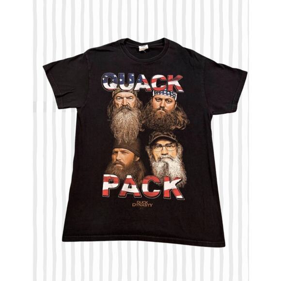 Delta Pro Weight Other - Duck Dynasty Quack Pack Black Graphic T-Shirt Size US UK Medium